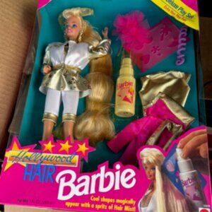 Vintage 1993 Barbie Doll Hollywood Hair Deluxe Play Set Brand New in Box